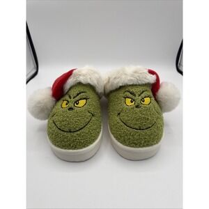 American Eagle AE Grinch Christmas Scuff Holiday Slippers Women's Size 8 NEW